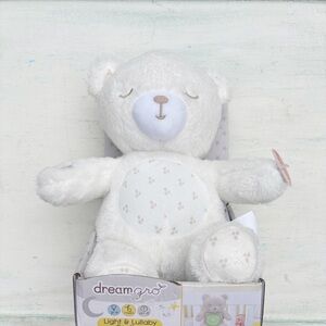 DreamGro Light & Lullaby Soother Teddy Bear Plush Stuffed Animal White Musical